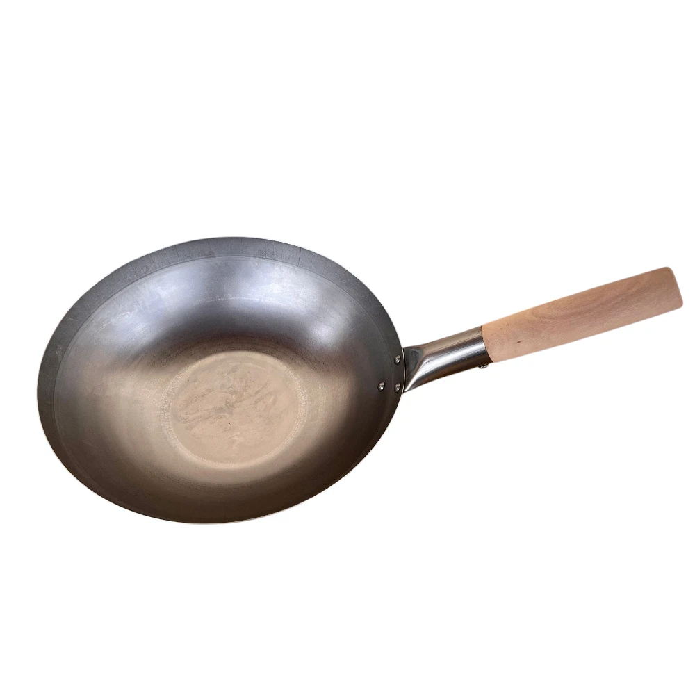 Patelnia wok ze stali węglowej z płaskim dnem 12cali (30cm) INDUKCJA! - obrazek 3