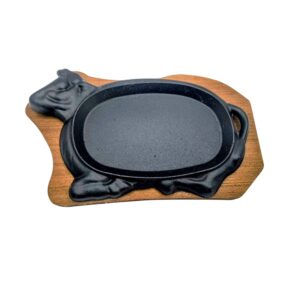 Gorący talerz żeliwny w kształcie krowy 21cm