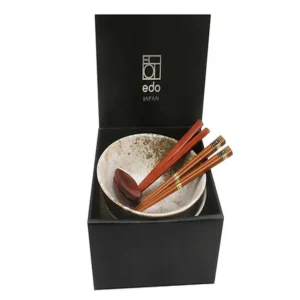 Zestaw misek do zupy Ramen z pałeczkami i łyżką EDO Japan