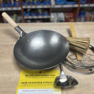 Zestaw wok RĘCZNIE KUTY Orient Cook ”12”cali (30cm) wraz z akcesoriami (5). W zestawie -25% taniej!